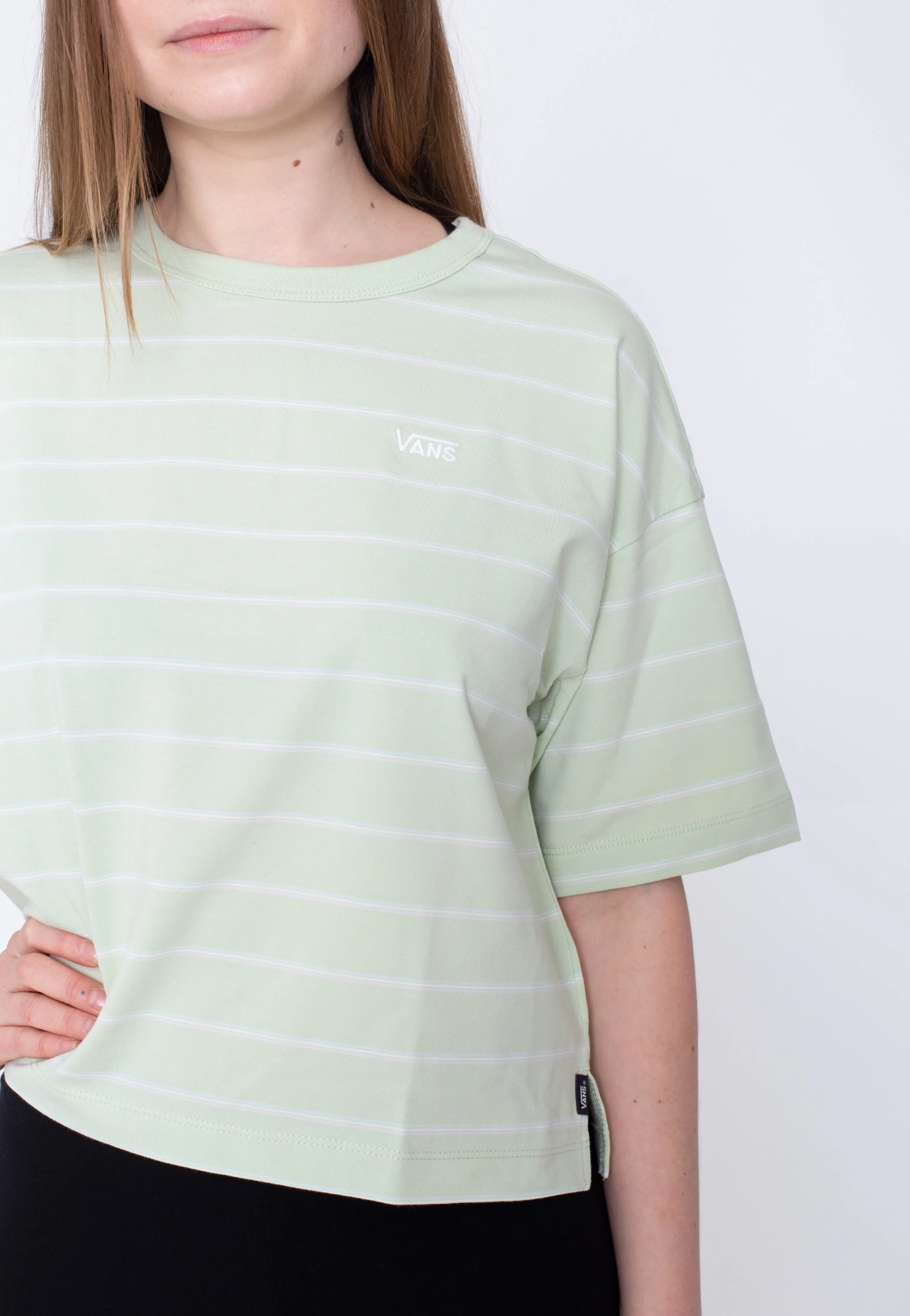 Soft and Smooth Vans - Time Off Stripe Top Celadon Green - T-Shirt