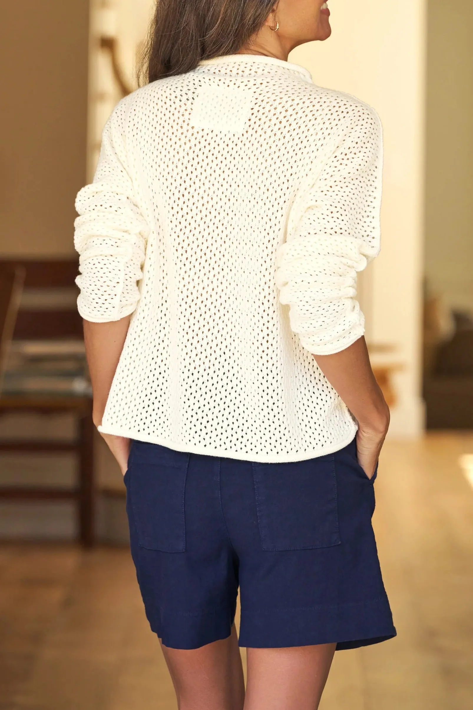 Soft Design Monterey Ivory Pointelle Sweater
