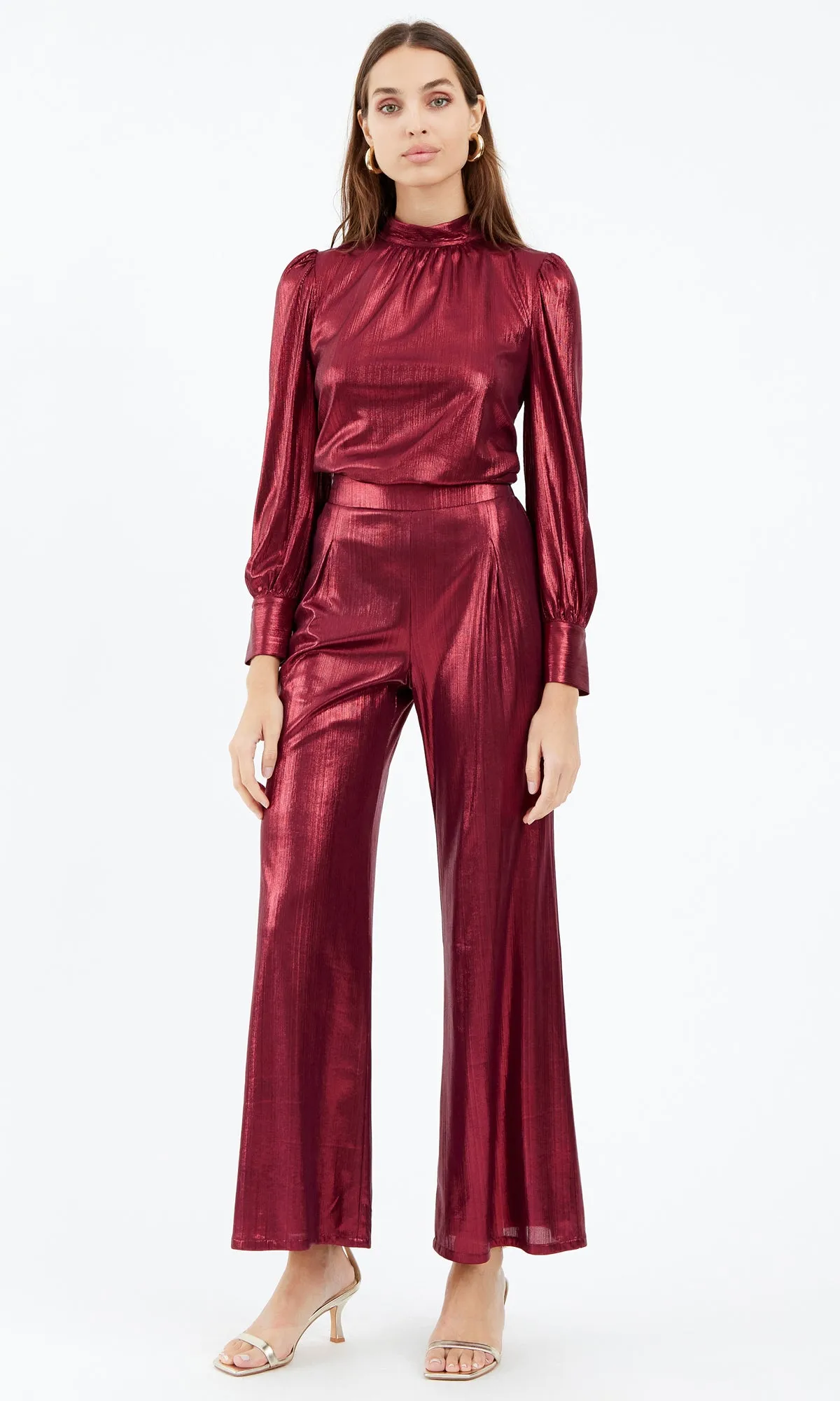 Soft Fabric Rory Metallic Wide Leg Pant