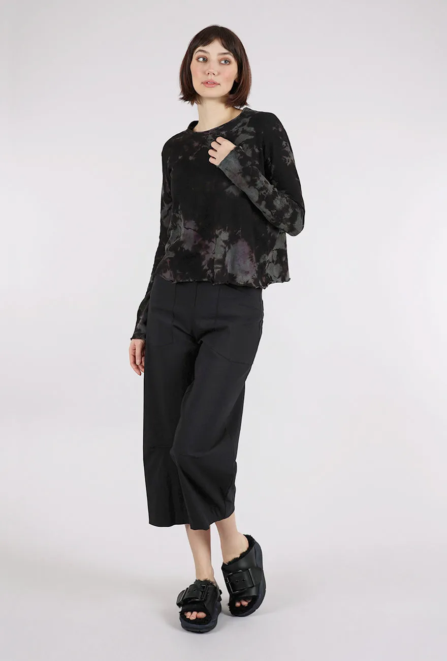 soft fit Crop Cozy Spiral Dye Top, Stormy