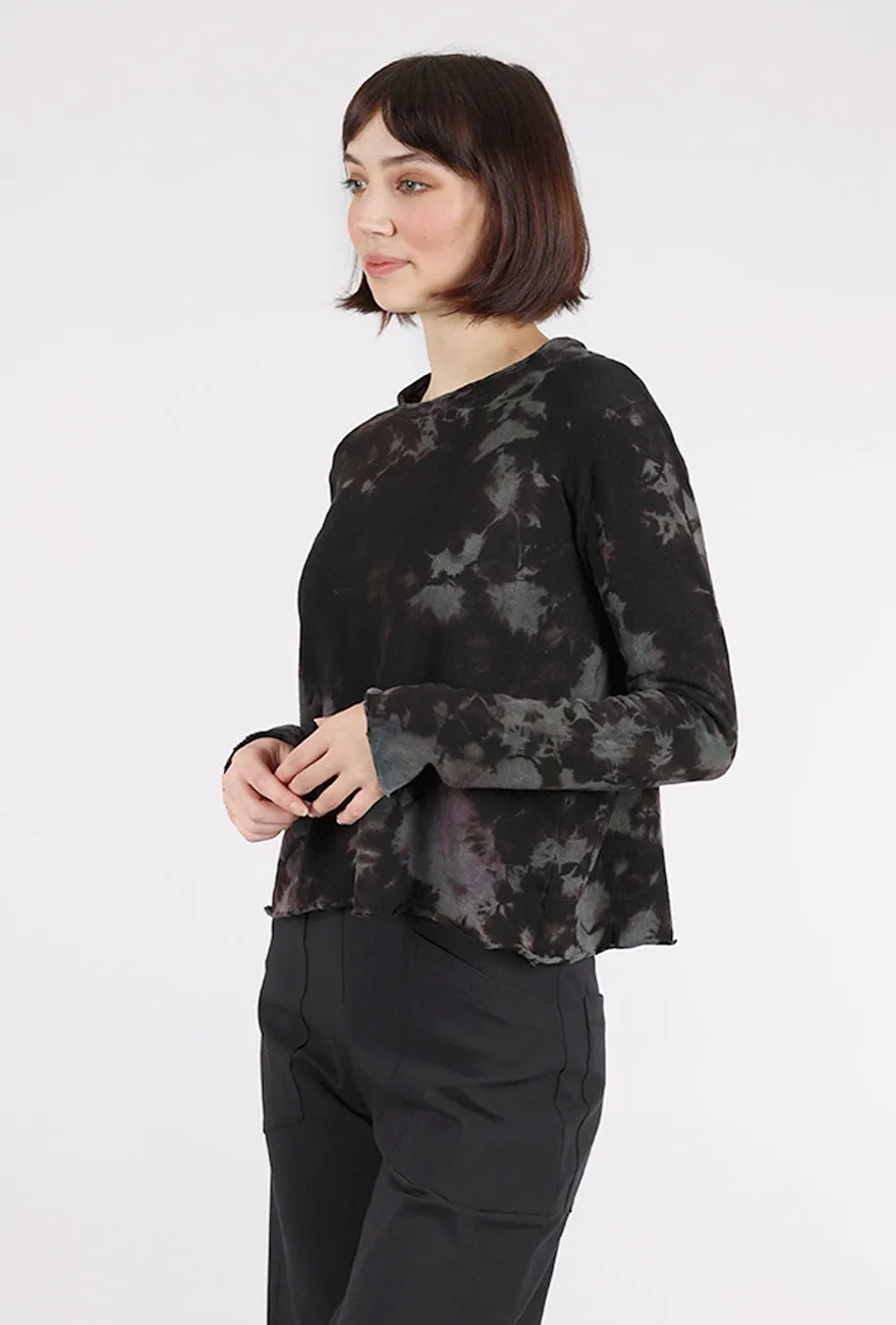 soft fit Crop Cozy Spiral Dye Top, Stormy