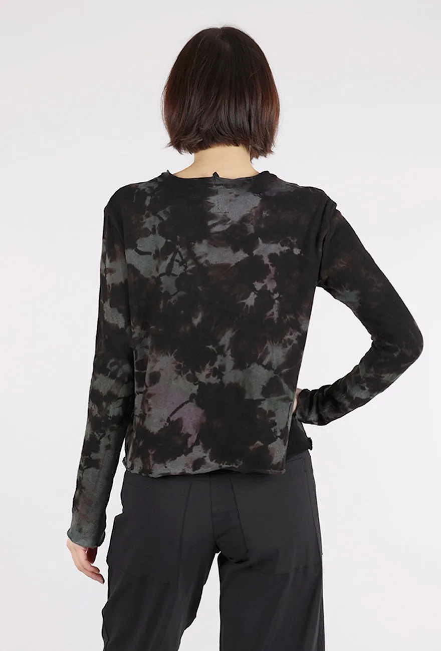 soft fit Crop Cozy Spiral Dye Top, Stormy