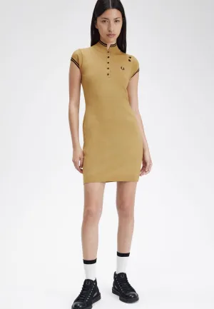 Minimal Form Travel Style Fred Perry x Amy Winehouse - Metallic Knitted 1964 Gold - Dress