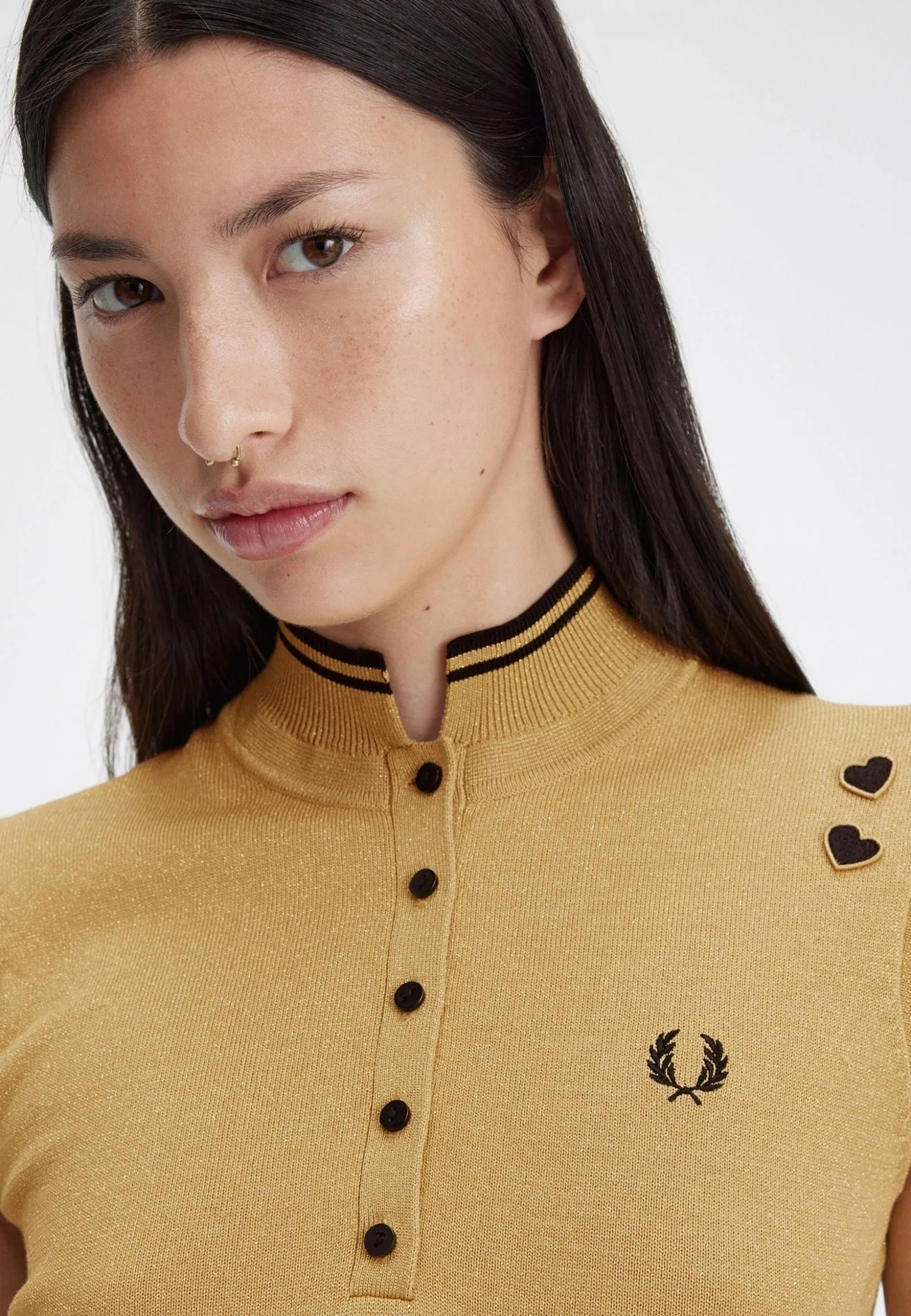 Soft Items Fred Perry x Amy Winehouse - Metallic Knitted 1964 Gold - Dress