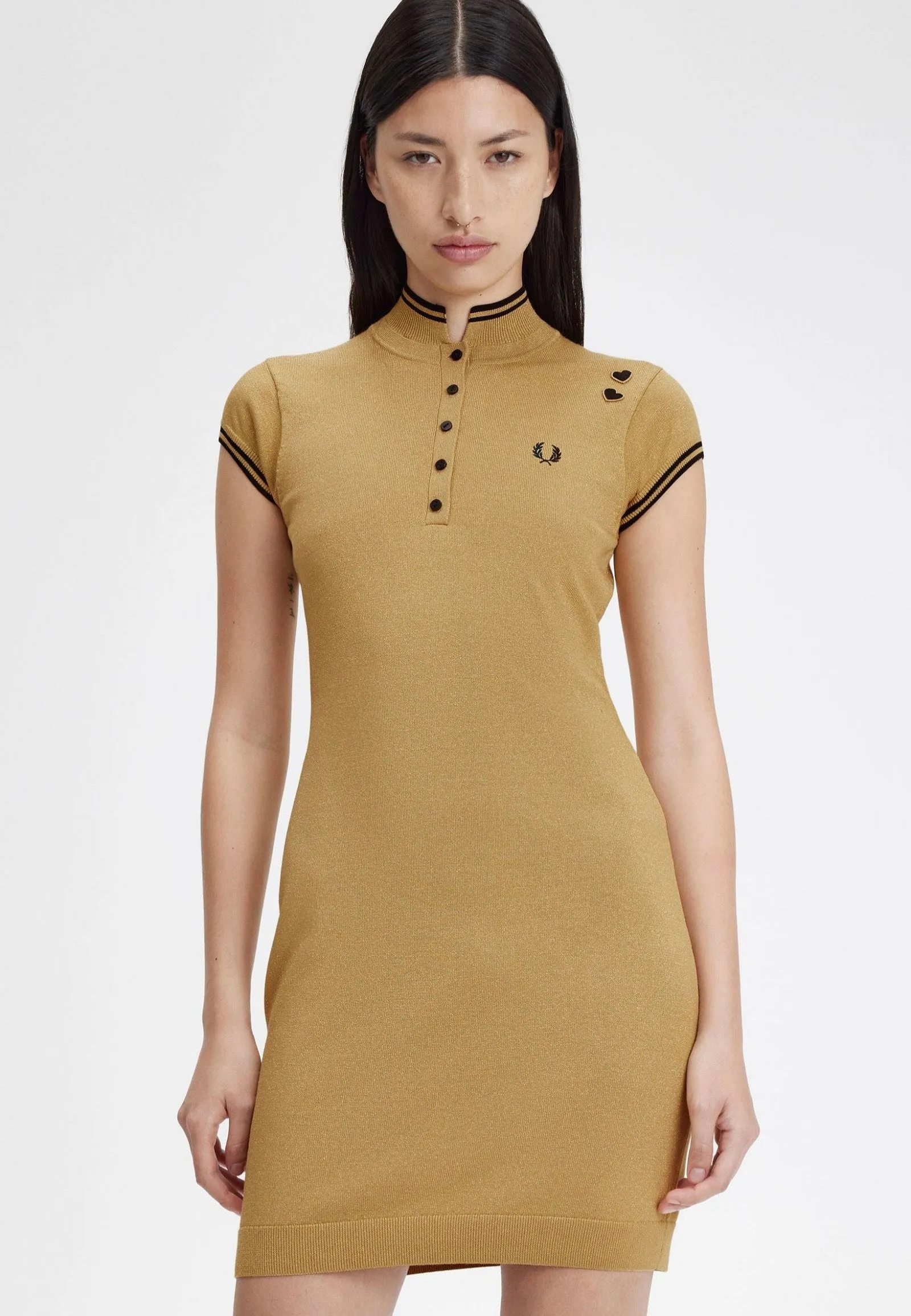 Soft Items Fred Perry x Amy Winehouse - Metallic Knitted 1964 Gold - Dress