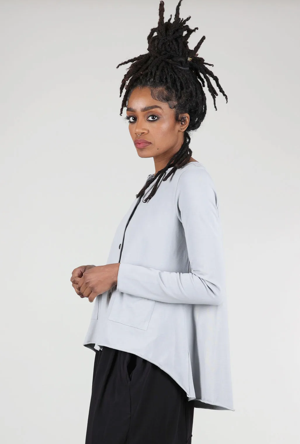 Soft Knit A Jardigan, Light Gray