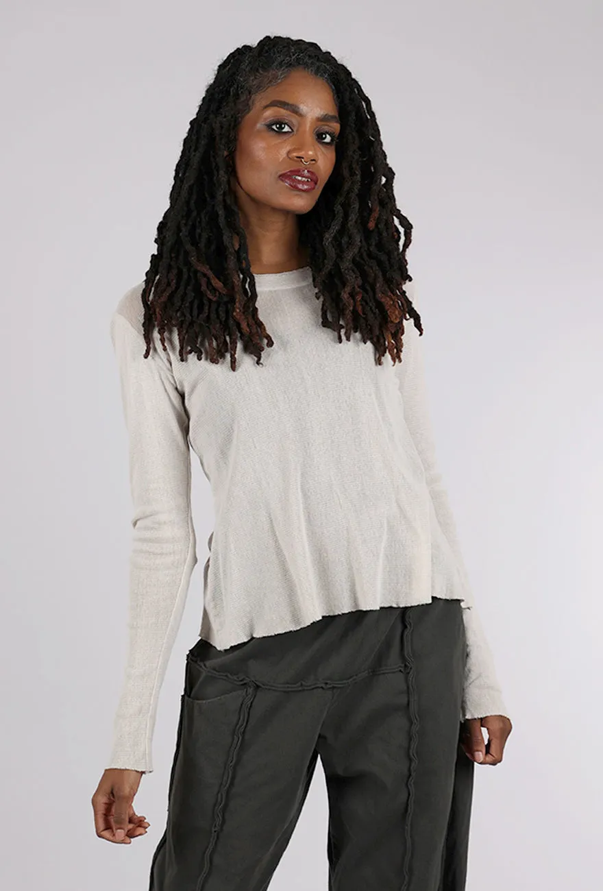 Soft Lines Cotton Mesh Tee, Ashby White