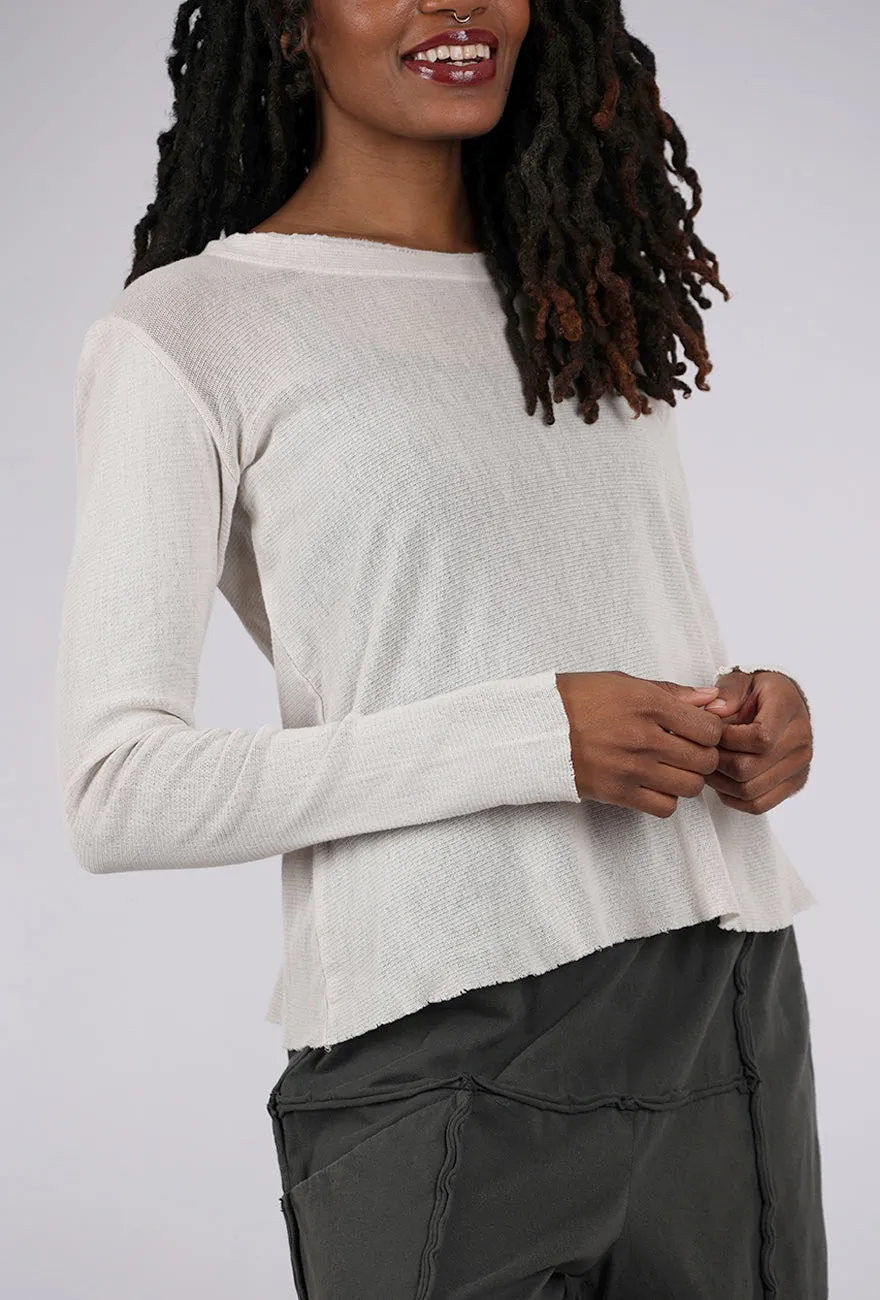 Soft Lines Cotton Mesh Tee, Ashby White