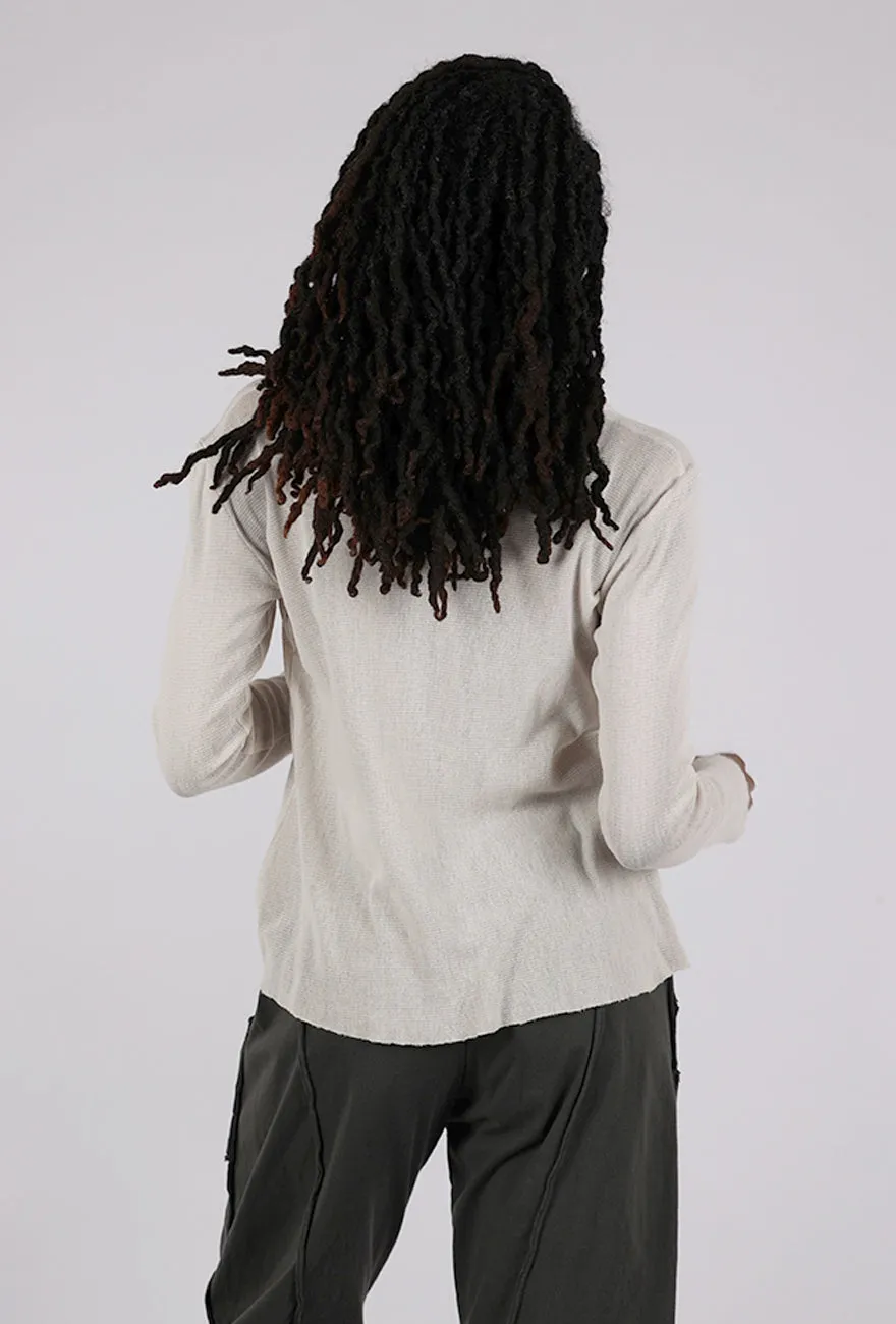 Soft Lines Cotton Mesh Tee, Ashby White