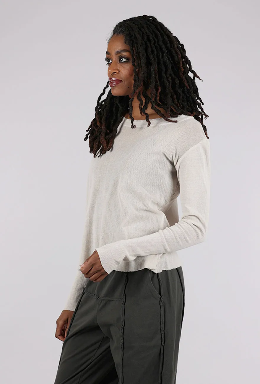 Soft Lines Cotton Mesh Tee, Ashby White