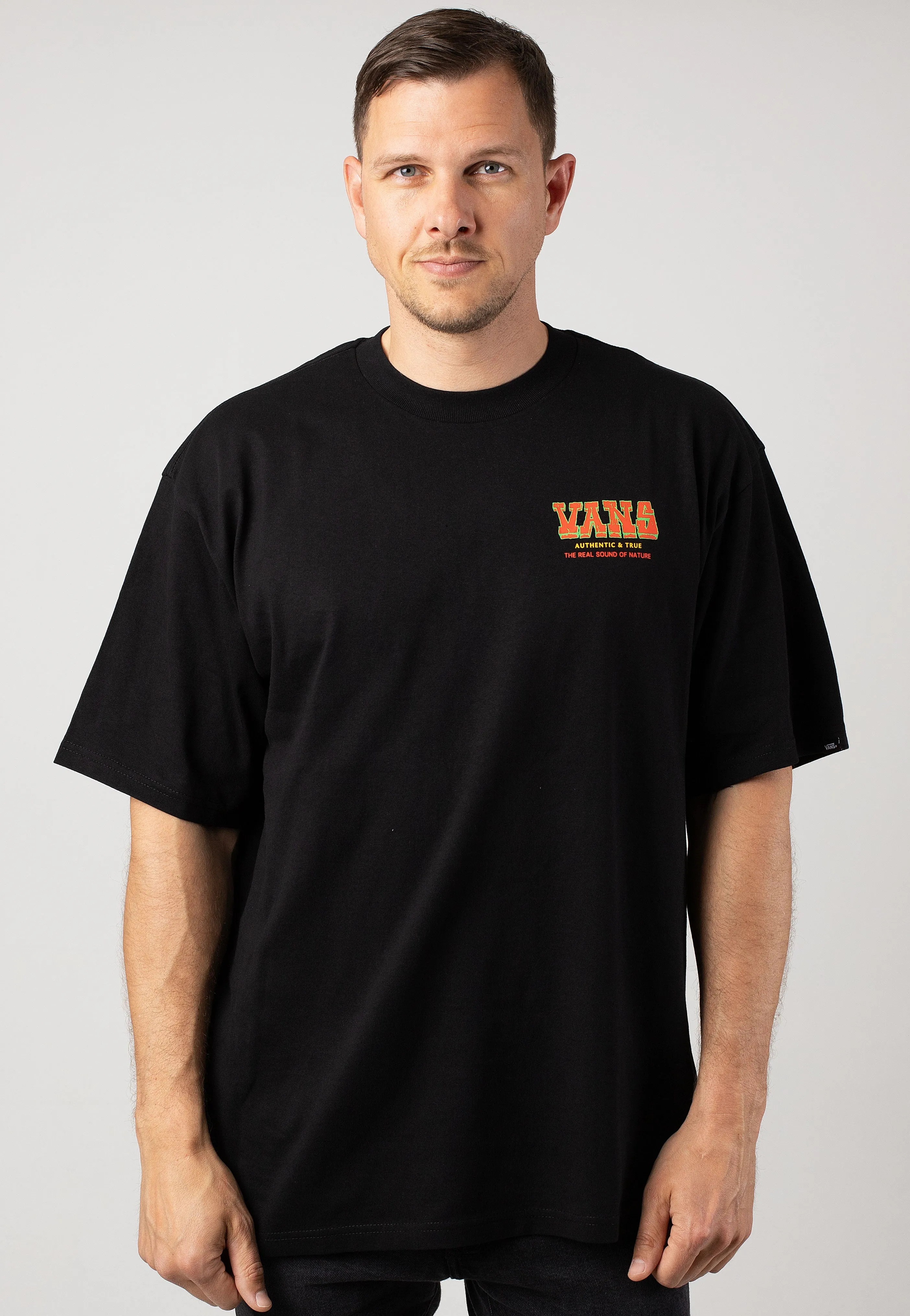 Urban Comfort Style Flattering Cut Vans - Authentic And True Loose Black - T-Shirt