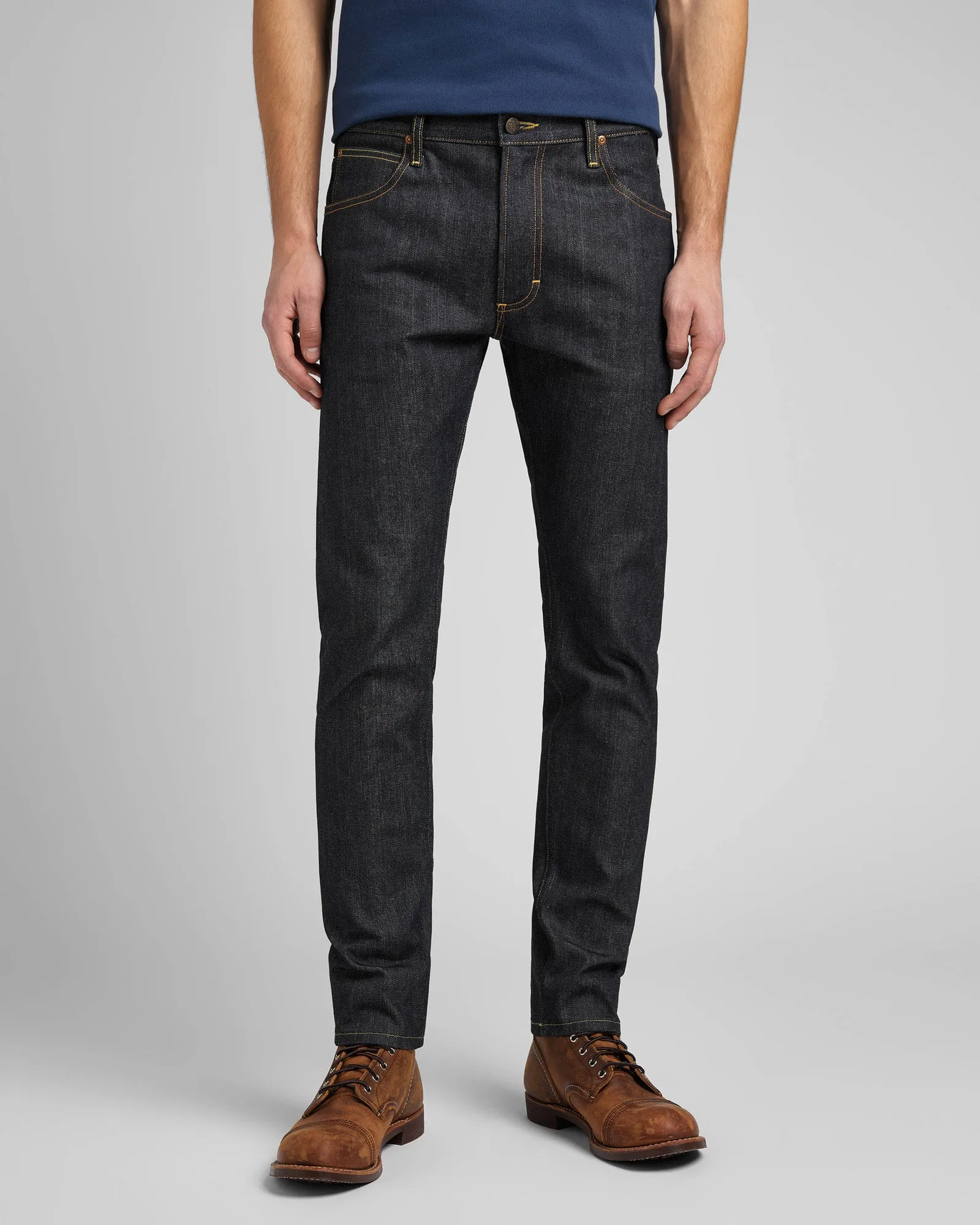 Lee 101 Rider Slim Fit Recycled Cotton 15oz Selvedge Mens Jeans - Dry | Lee Jeans | JEANSTORE