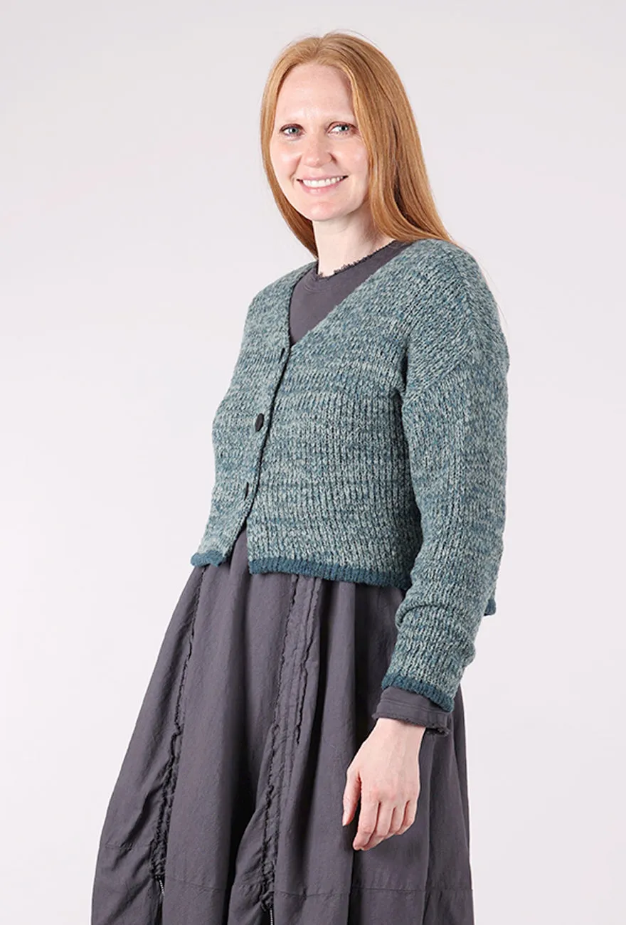 Soft Smooth Marled Crop Cardie, Sky Mix