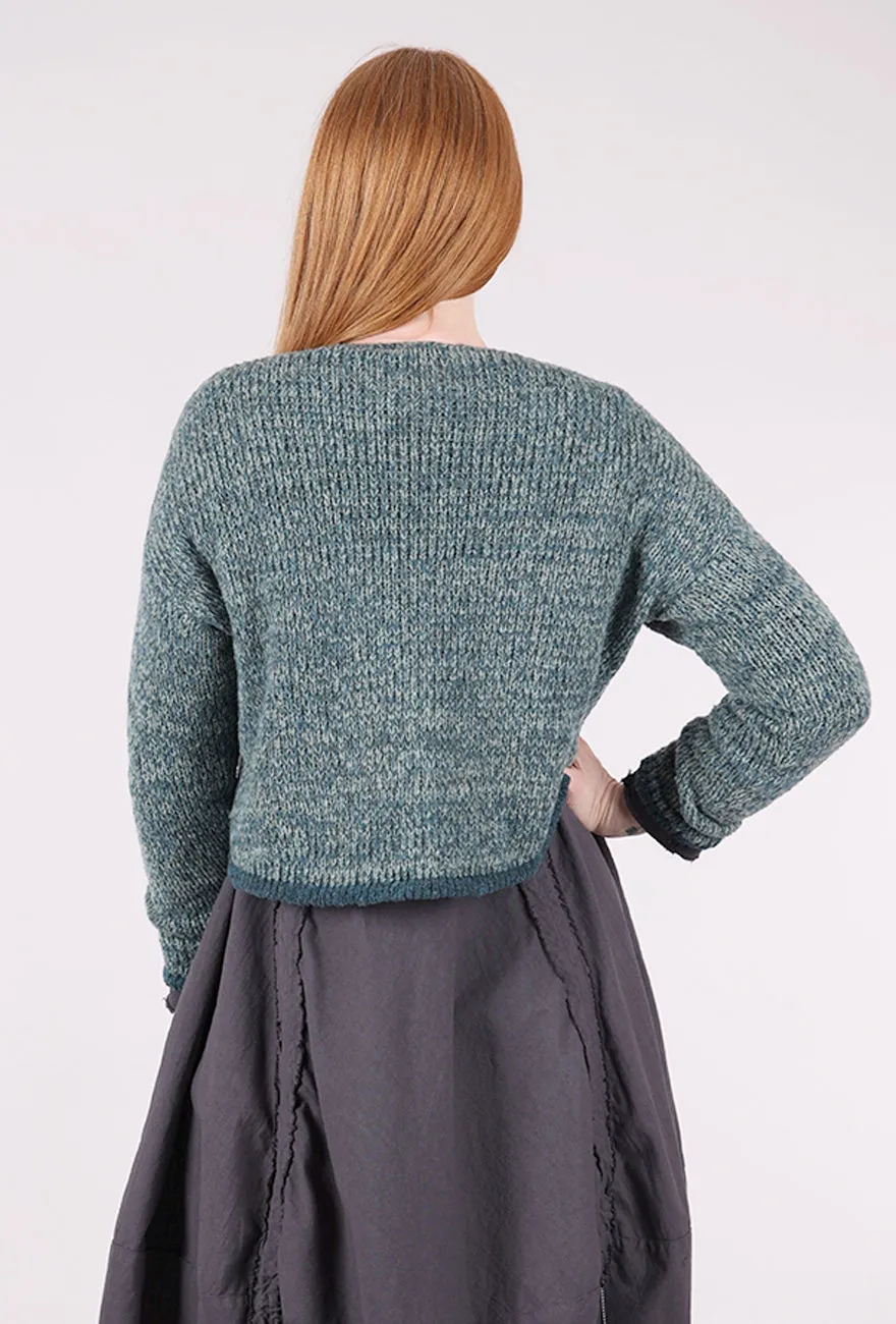 Soft Smooth Marled Crop Cardie, Sky Mix