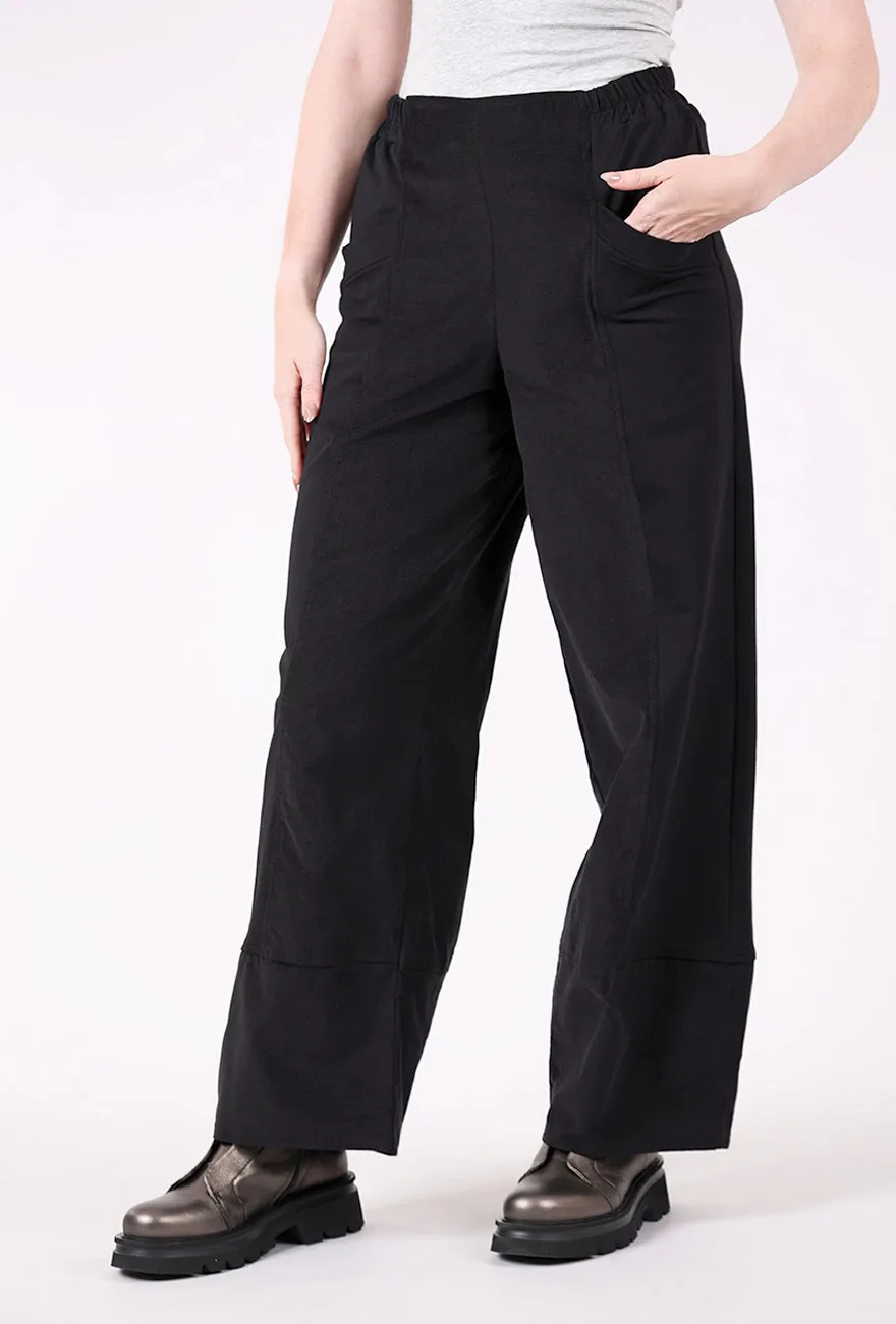 Soft Texture Sable Cord/Jersey Pant, Black