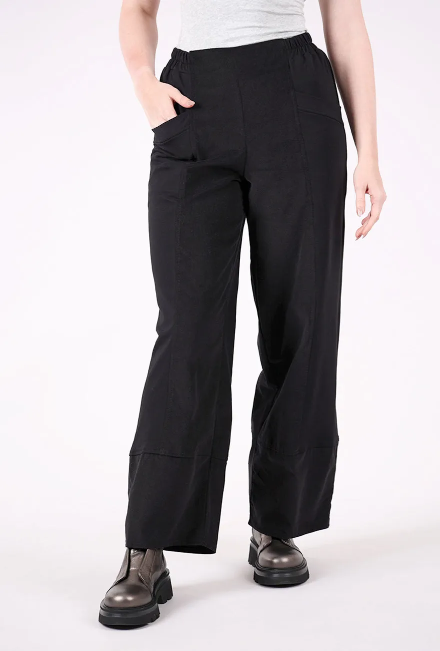 Sable Cord/Jersey Pant, Black High Waist Layering Piece