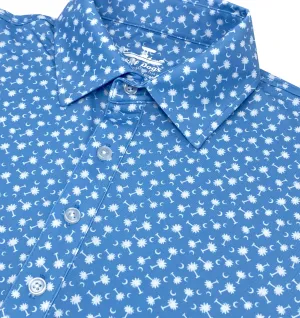 Palmetto Moon: Upcycled Club Polo - Light Blue Weekend Escape