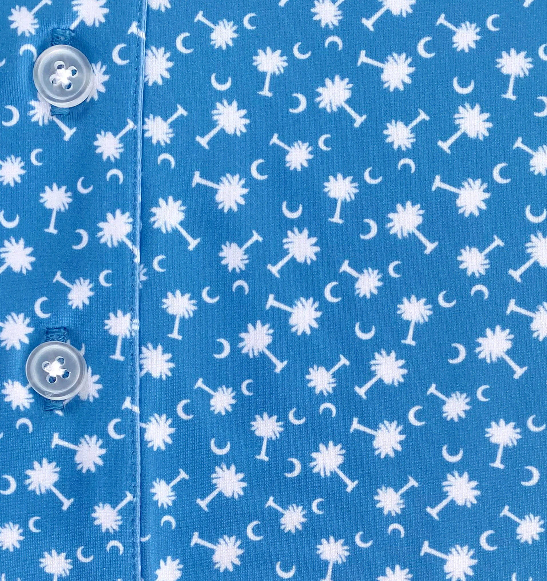 Solid Hue Palmetto Moon: Upcycled Club Polo - Light Blue