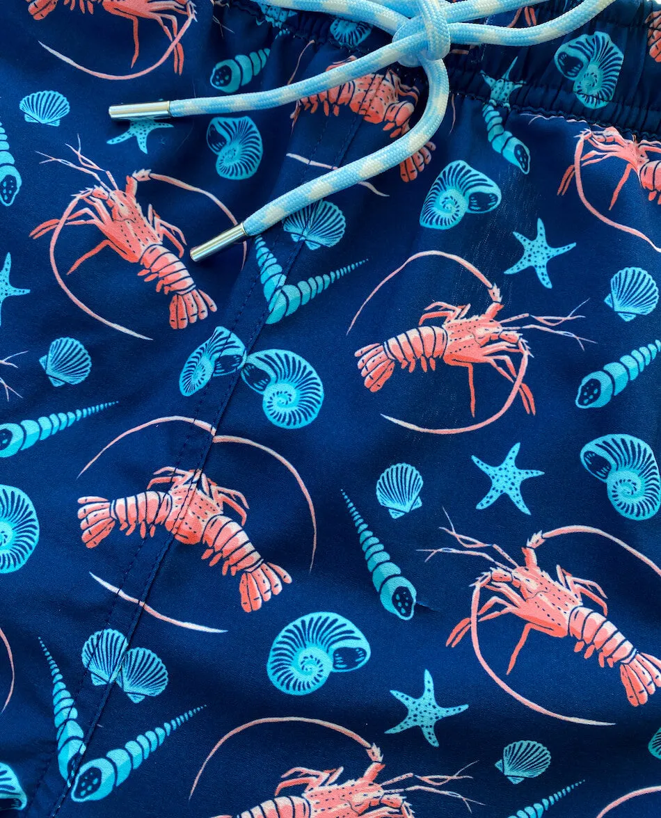 Spiny Lobster Season: Swim Trunks - Deep Blue Lightweight Option
