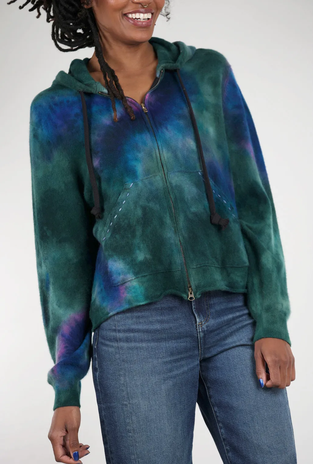 Spirograph Oversized Hoodie, Forest/Jewel Core Style