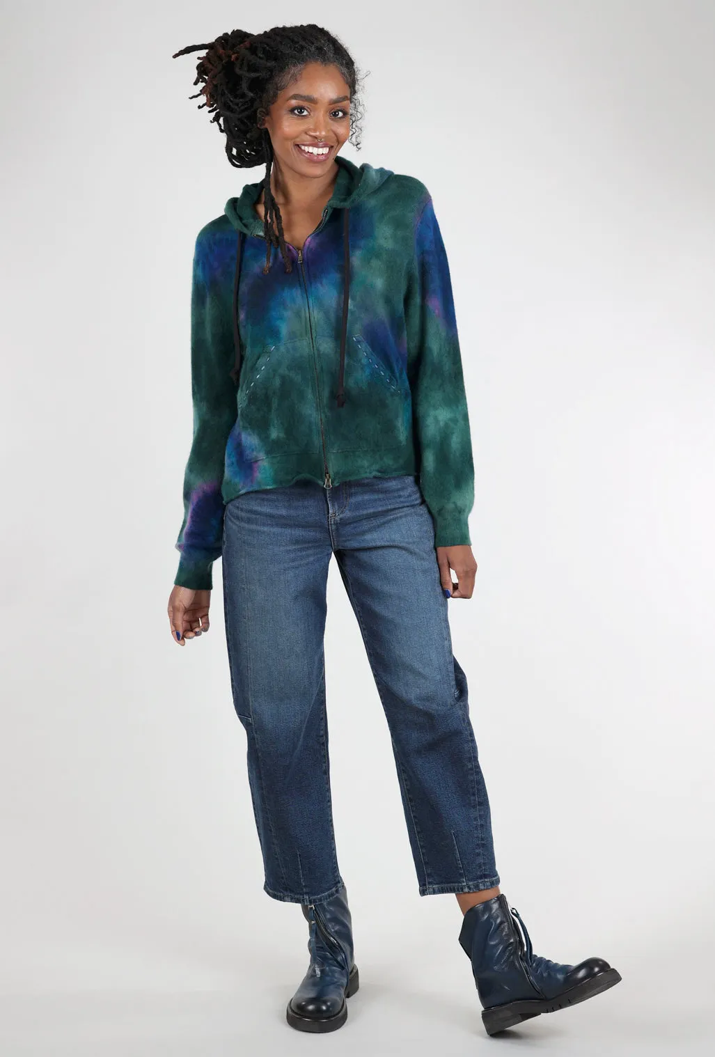 Spirograph Oversized Hoodie, Forest/Jewel Core Style