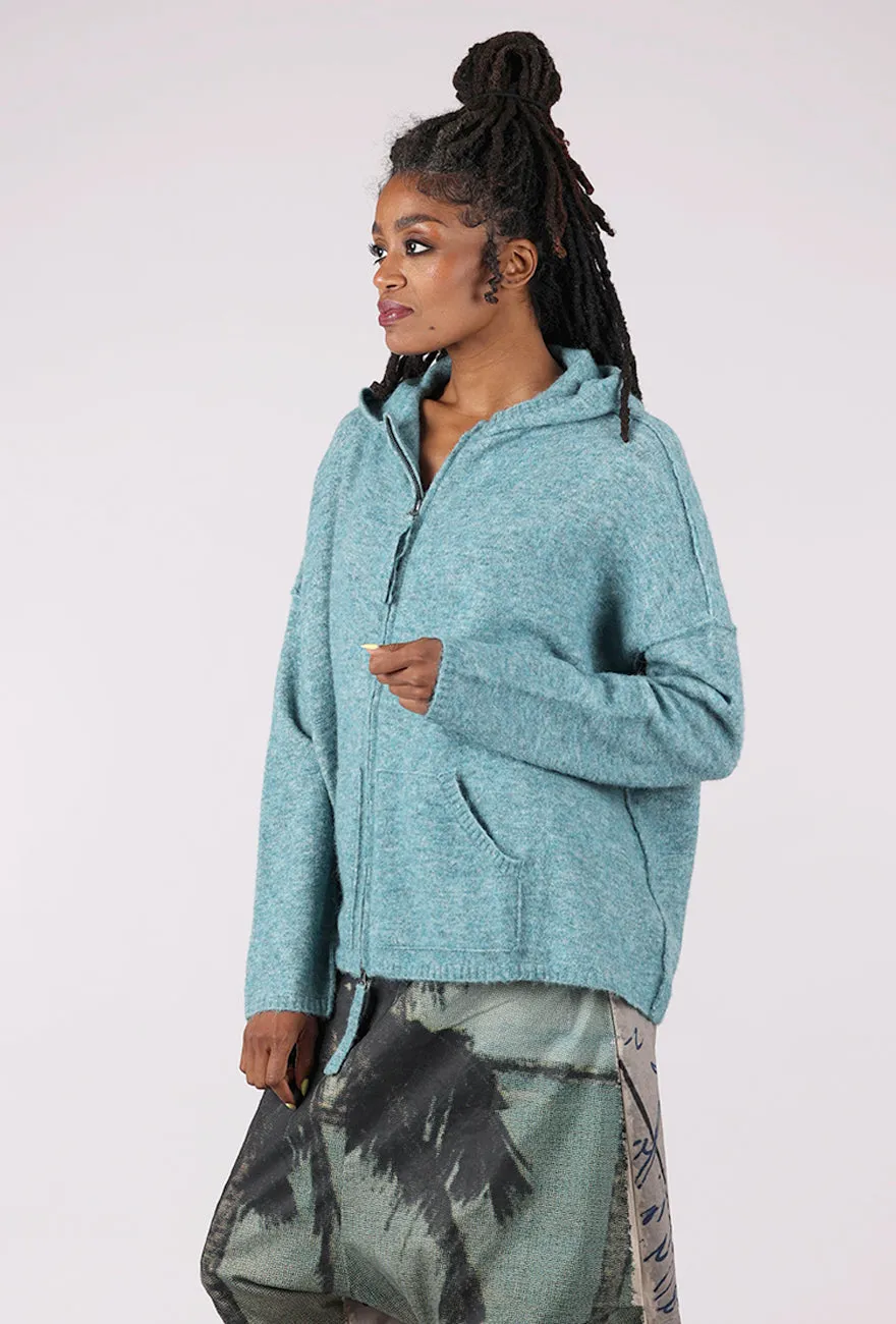 Splendid Melange Zip Sweater, Lagoon Long Warm