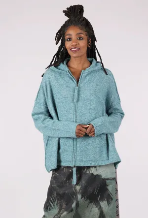 Splendid Melange Zip Sweater, Lagoon breathable sweater