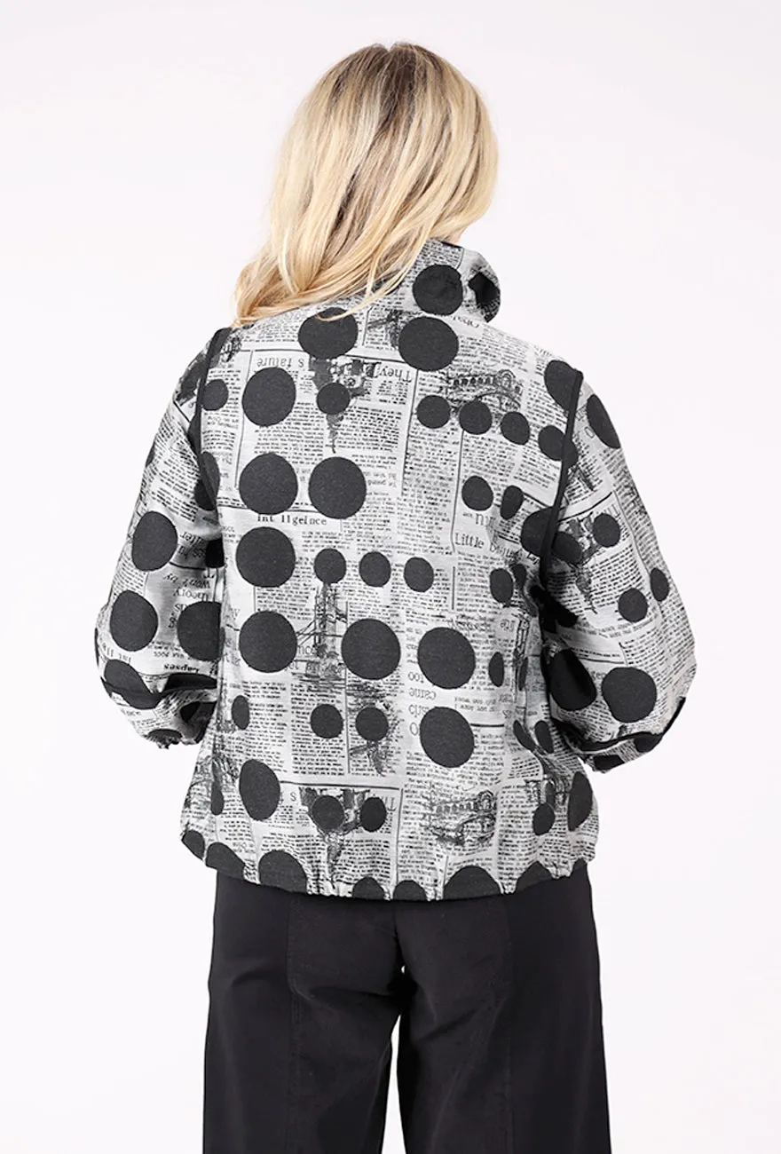 Split Zip Dot Jacket, Gray/Black Ski Ready
