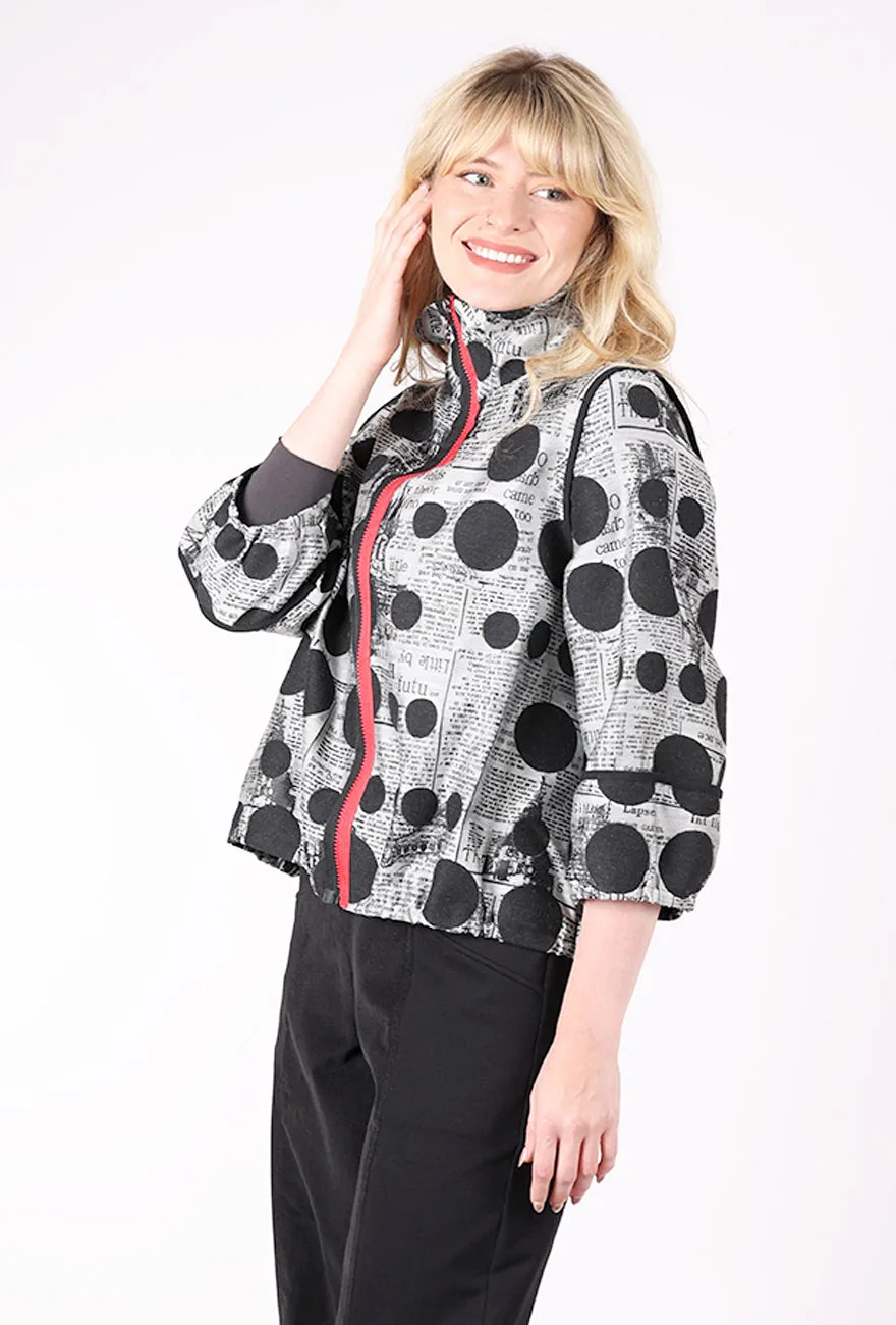 Split Zip Dot Jacket, Gray/Black Ski Ready
