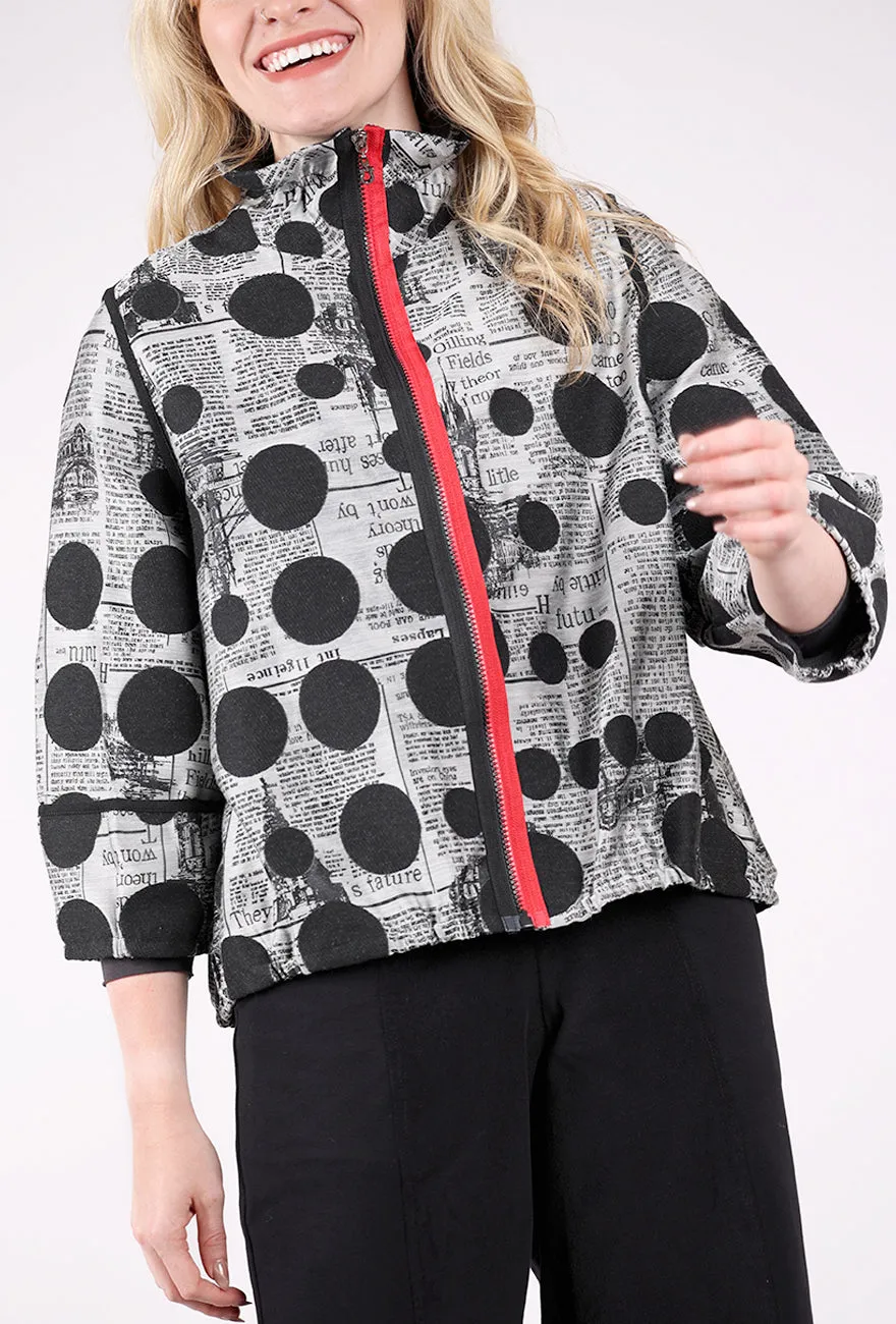 Split Zip Dot Jacket, Gray/Black Ski Ready