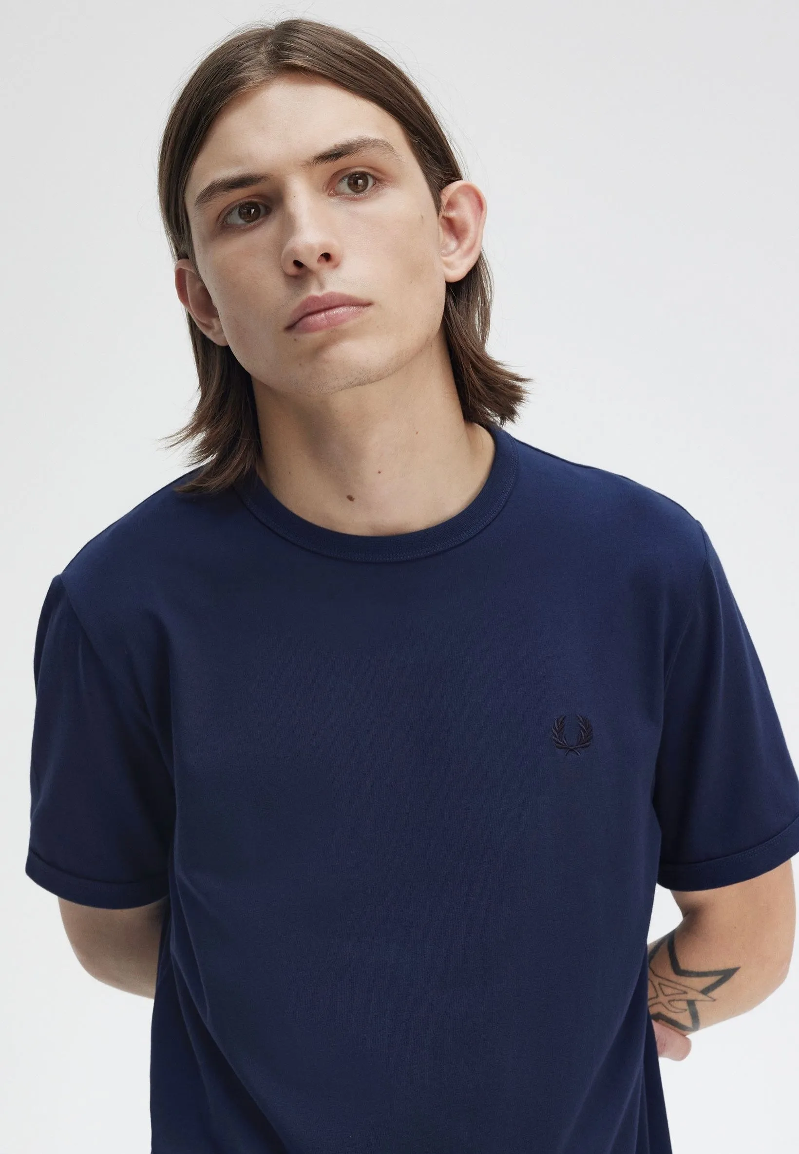 Outdoor Outfit Style Best Seller Fred Perry - Ringer Tennis Blue - T-Shirt