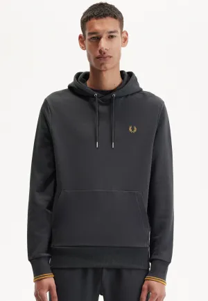 Fred Perry - Tipped Hooded Anchor Grey/Dark Caramel - Hoodie Soft Apparel