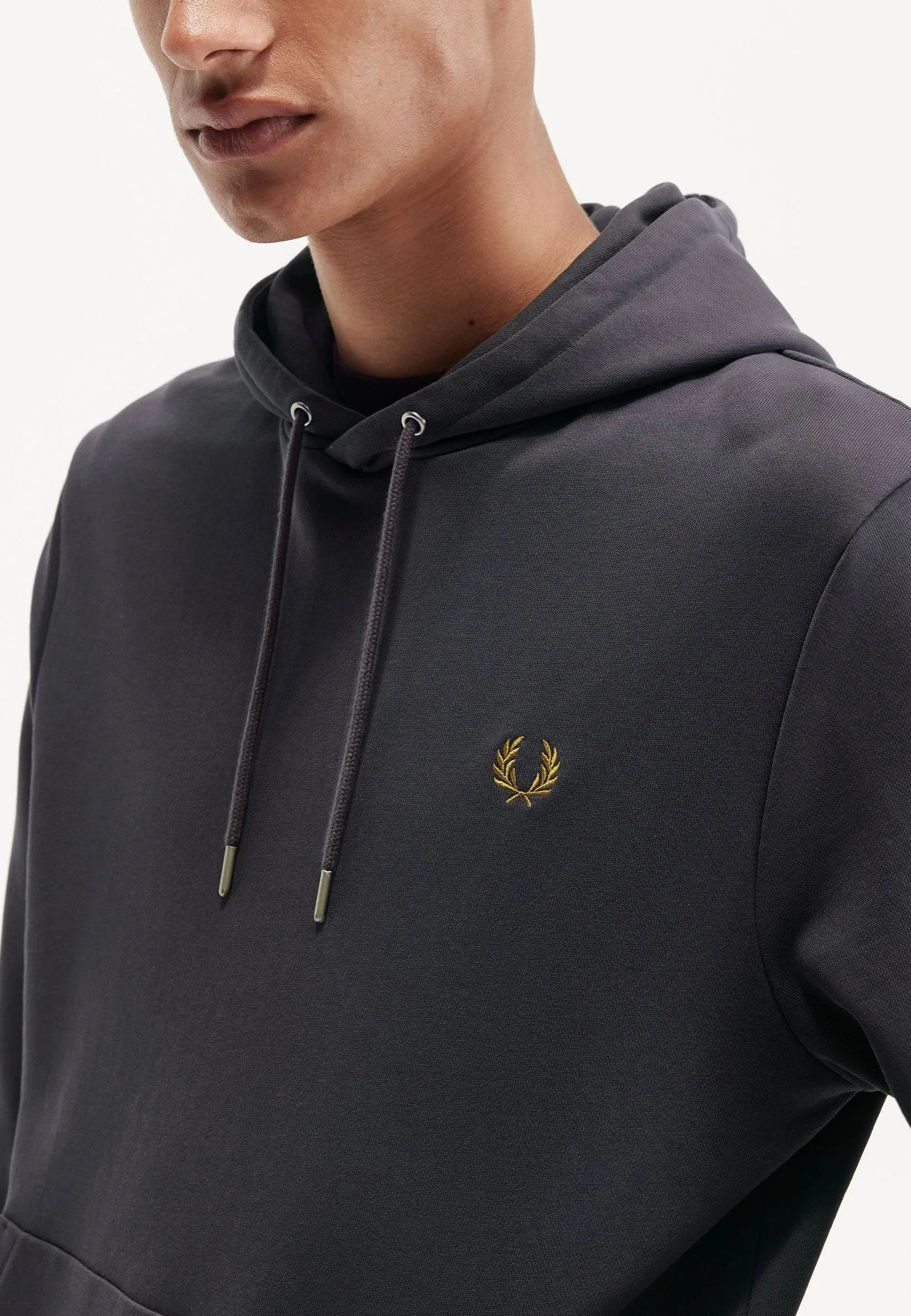 Sport Spirit Fred Perry - Tipped Hooded Anchor Grey/Dark Caramel - Hoodie