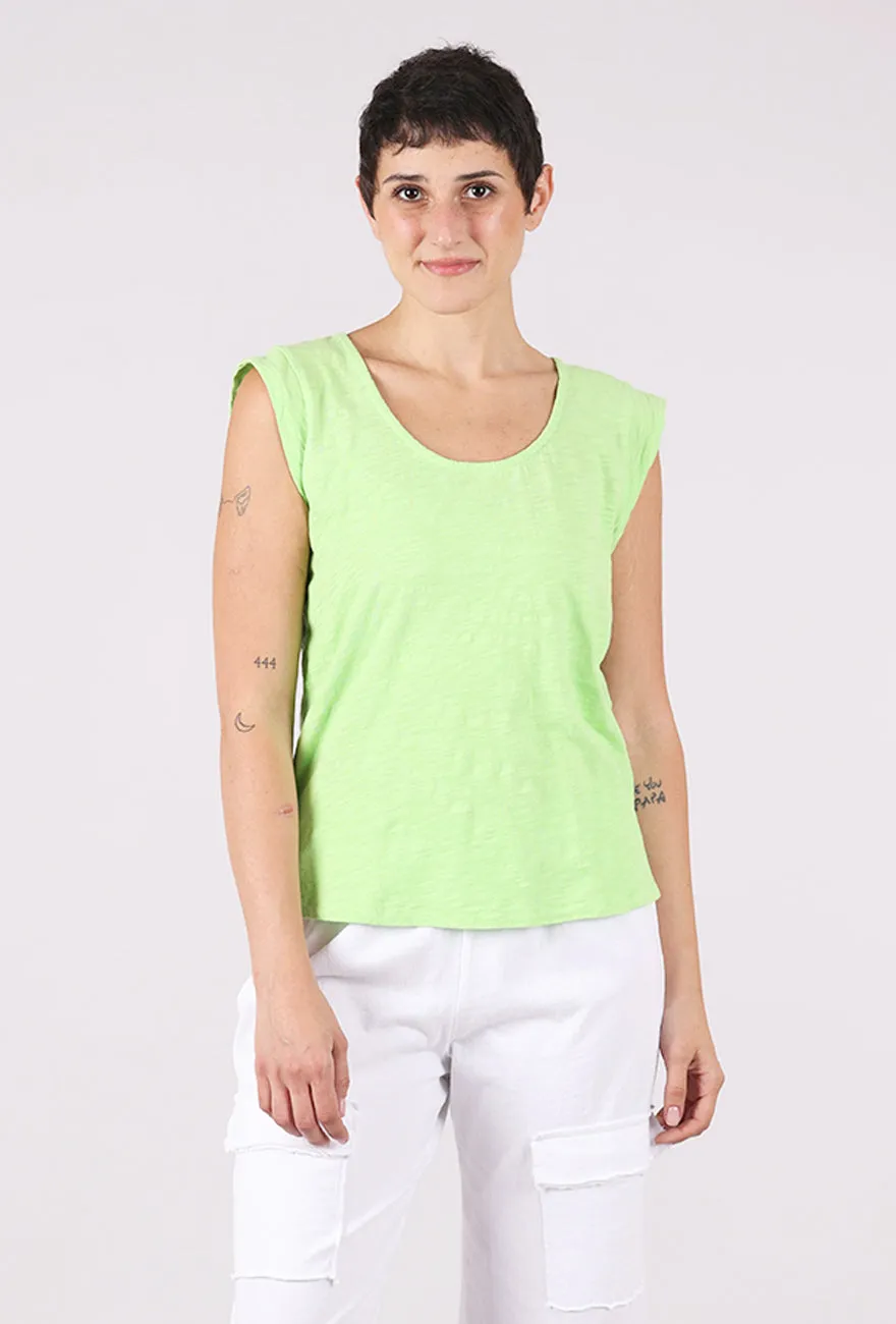 Fresh Style Trend Cap-Sleeve Scoop-Neck Tee, Pixie Lime