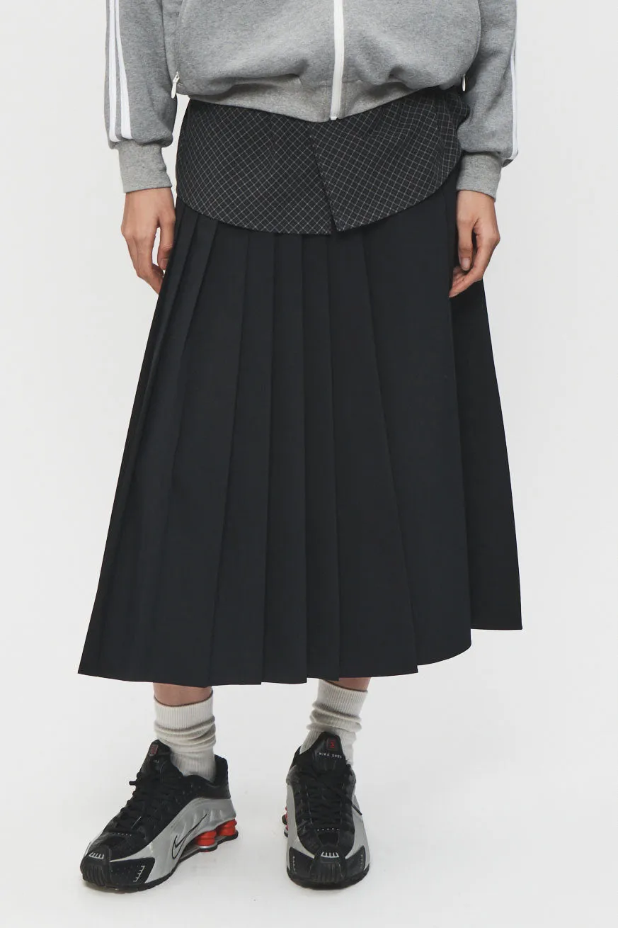 Sporty Chic Pleated Wrap Skirt