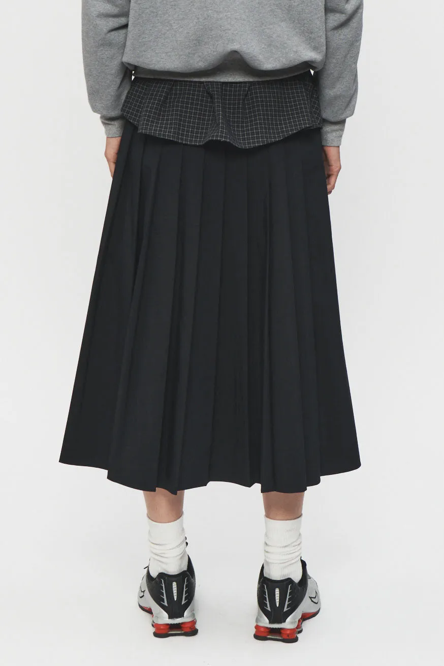 Sporty Chic Pleated Wrap Skirt