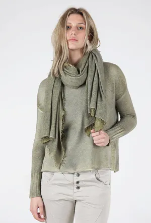 Versatile Style Timeless Pick Spray Art Felted Cashmere Scarf, Herbal