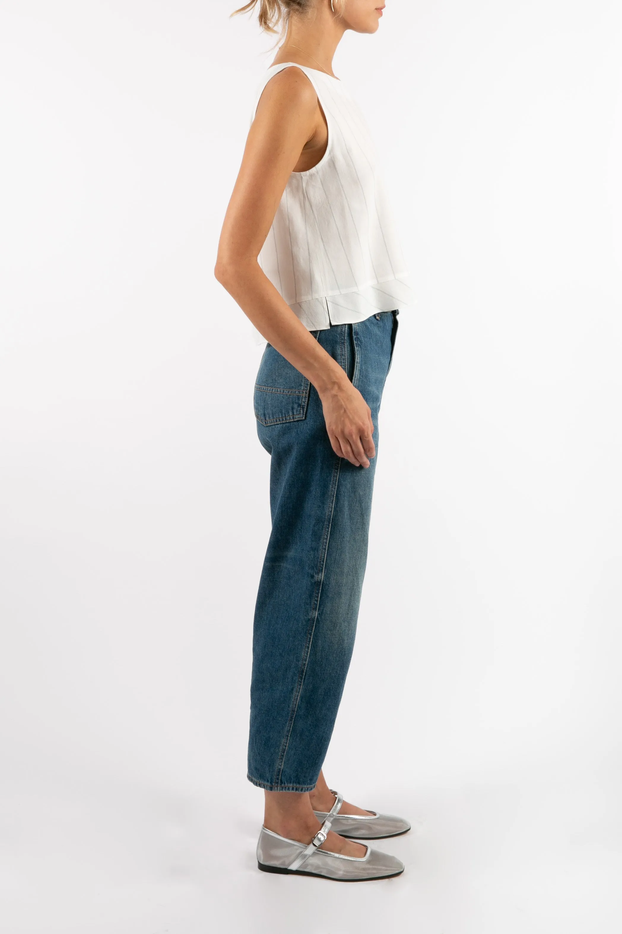 Spring Layers Savannah White Stripe Top