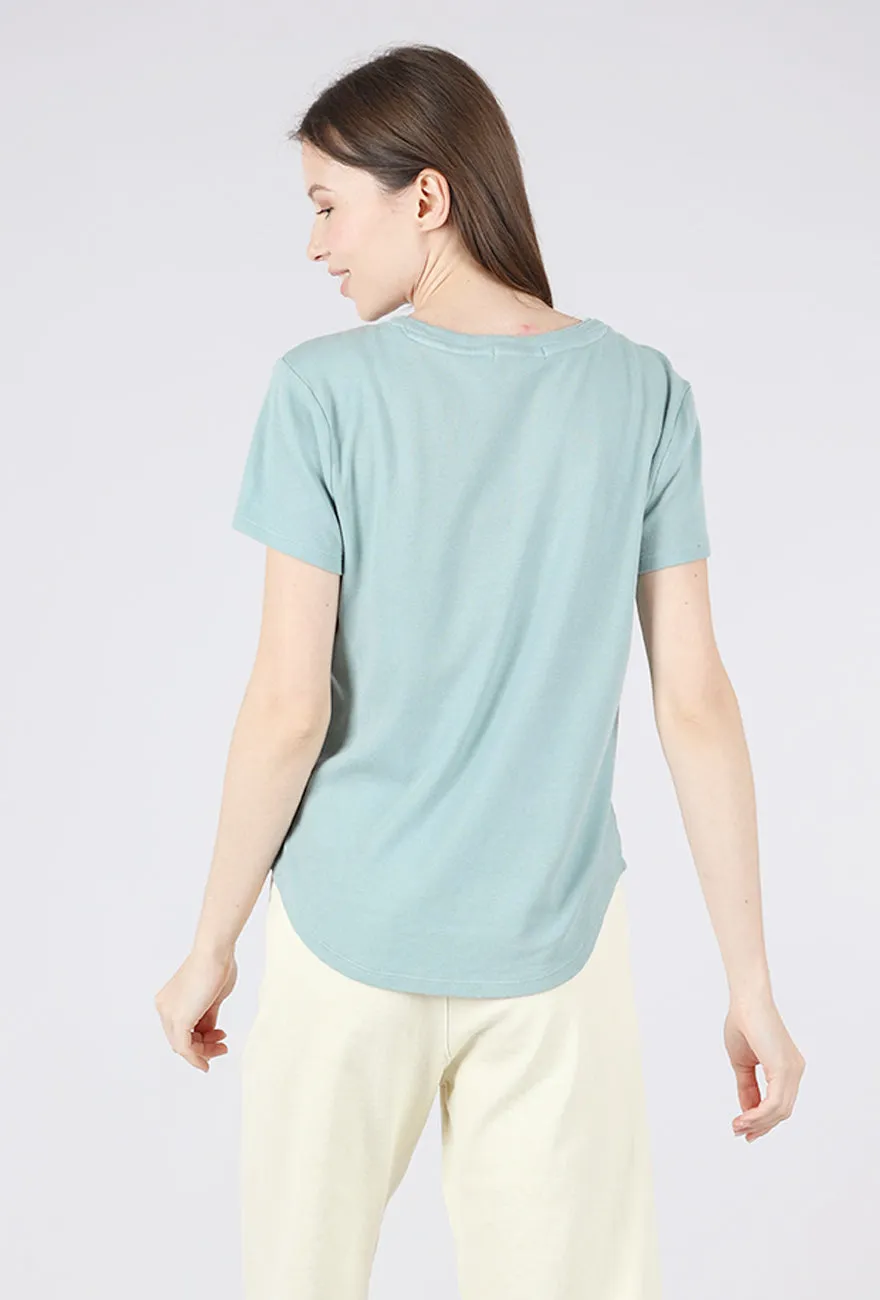 S/S Open Vee Easy Tee, Gris Mist Premium Quality