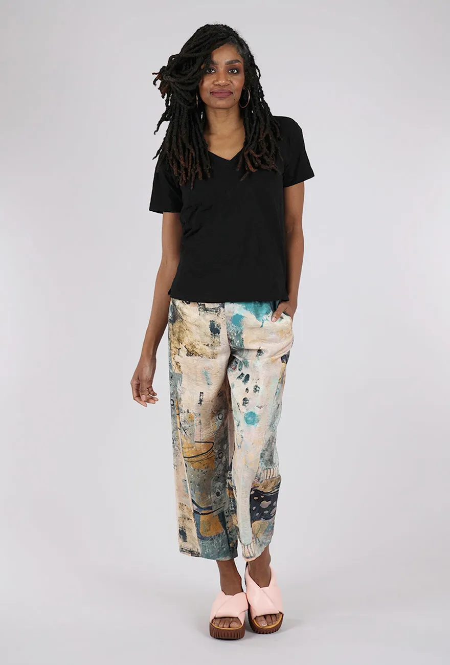 S/S V-Neck Boxy Tee, Black New Arrivals