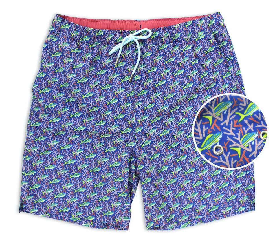 Functional Fit Sneakers Staghorn Swim: Swim Trunks - Blue/Pink