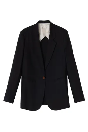 Nero Lino Jacket Notch Lapel