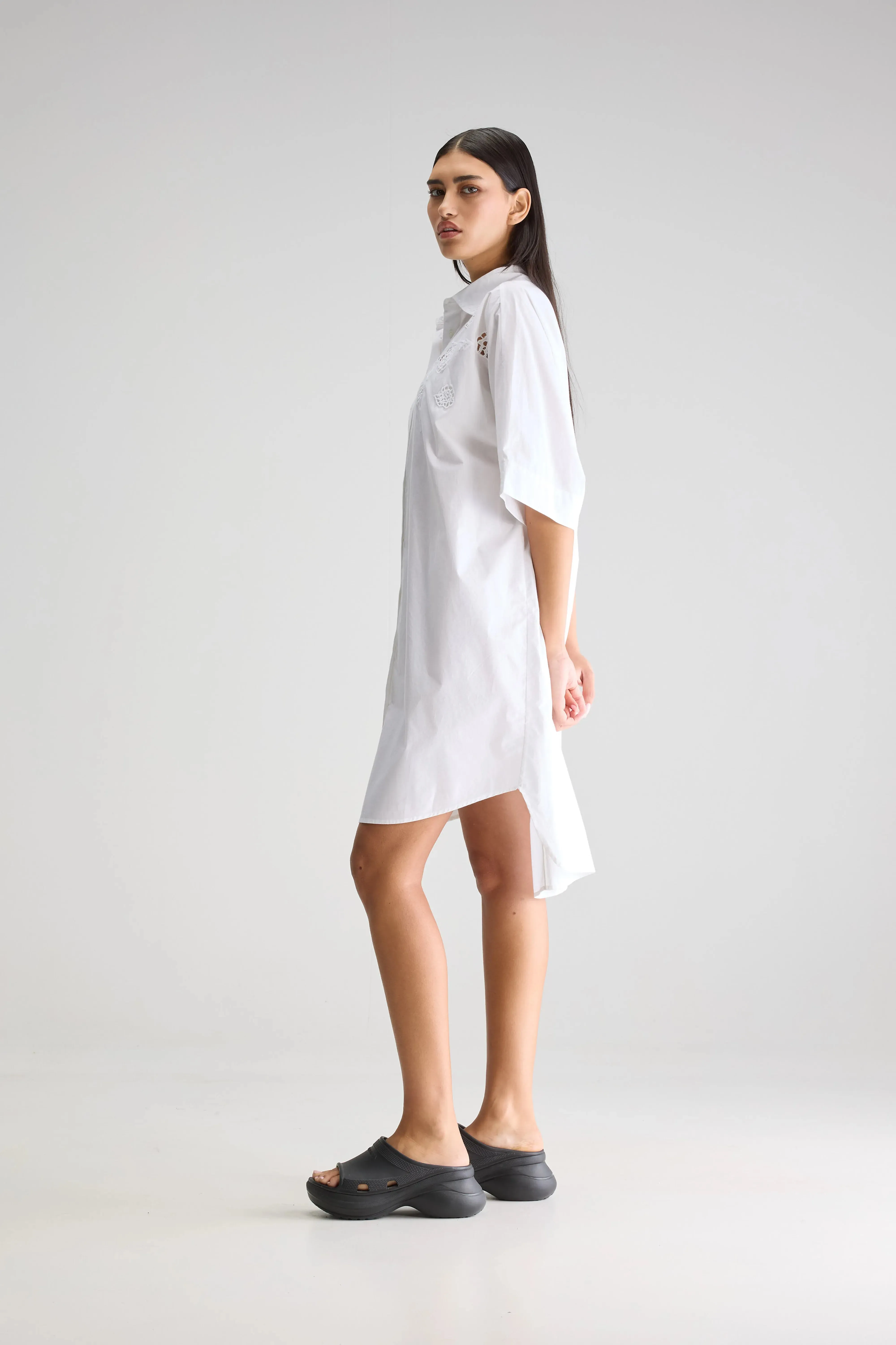Statement Sleeves Cheyenne shirt dress (251 / W / WHITE)
