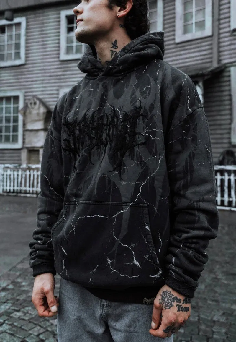 Stay Cold Apparel - Bloodshot Heavy Oversized Black Acid - Hoodie Great Fashion