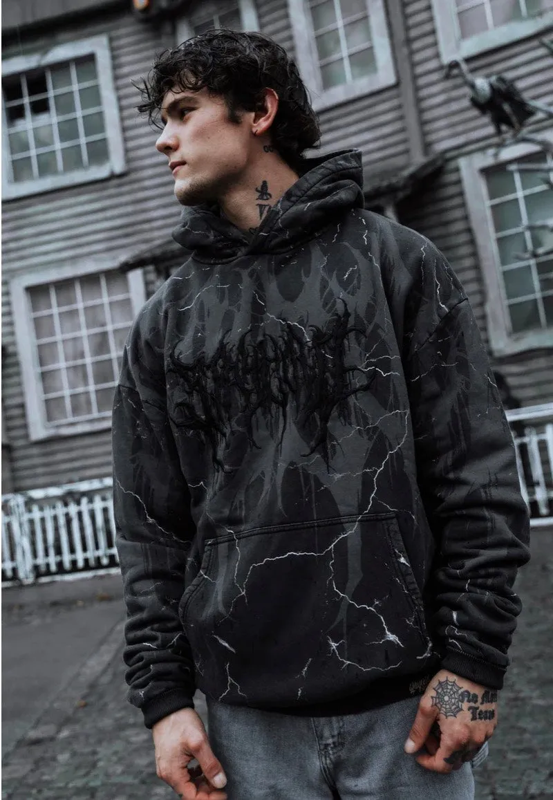 Stay Cold Apparel - Bloodshot Heavy Oversized Black Acid - Hoodie Lifestyle Motion