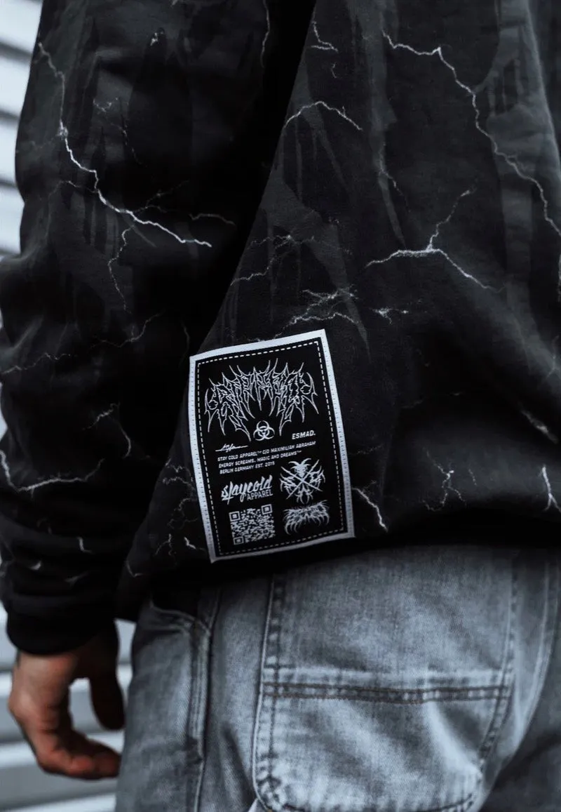 Stay Cold Apparel - Bloodshot Heavy Oversized Black Acid - Hoodie Great Fashion