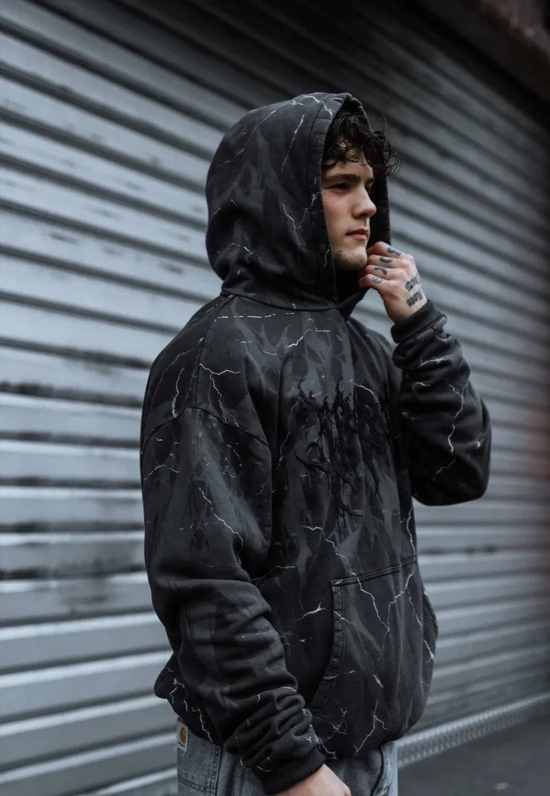 Stay Cold Apparel - Bloodshot Heavy Oversized Black Acid - Hoodie Great Fashion