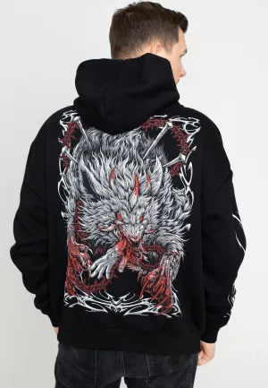 Embroidered Details Stay Cold Apparel - The Impaler Oversized Black - Hoodie