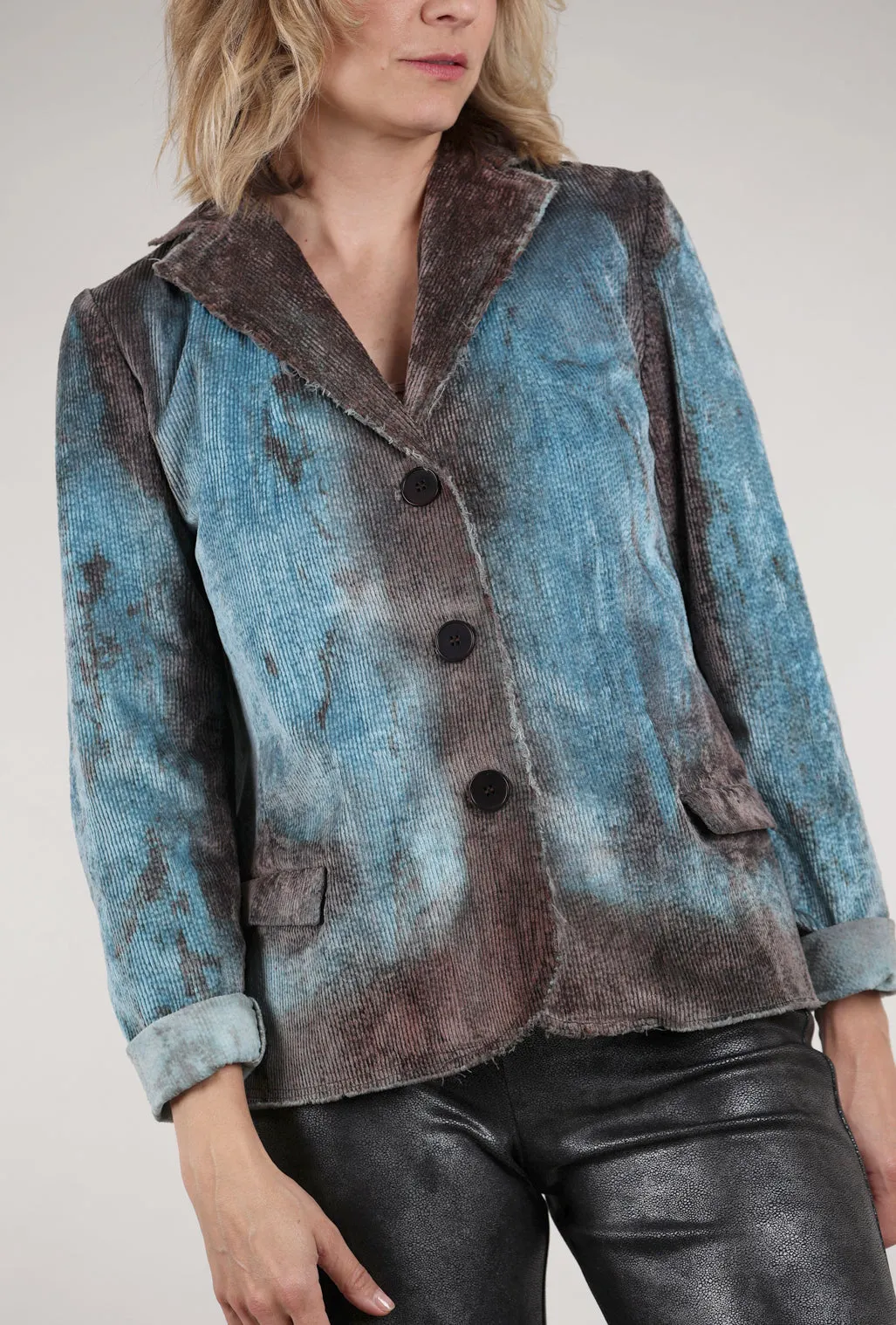 Stevie Ombre Cord Blazer, Sky Smooth Urban Pick
