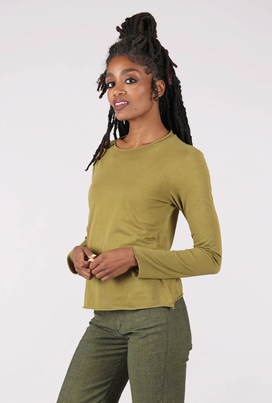Stone - washed L/S Barre Tee, Herb